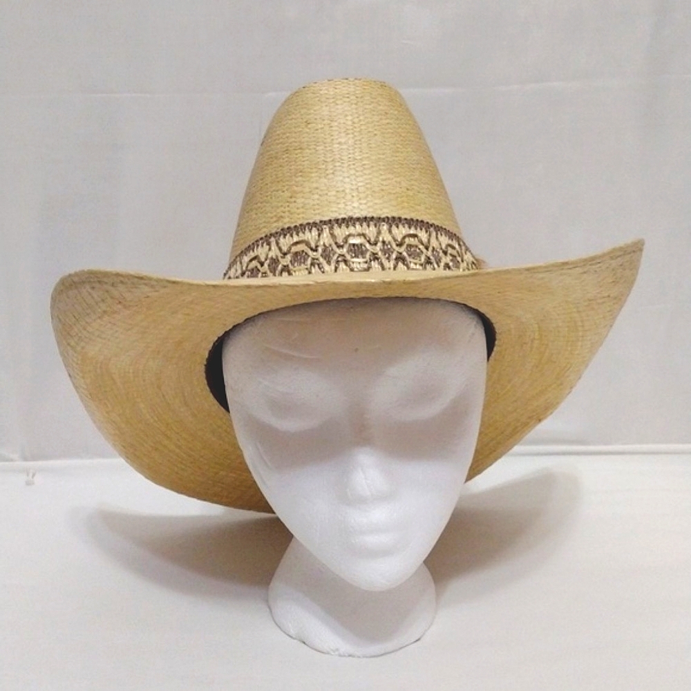 WARDS Western Boho Straw Hat Unisex Size 7.25 Cowgirl Cowboy Festival Chic